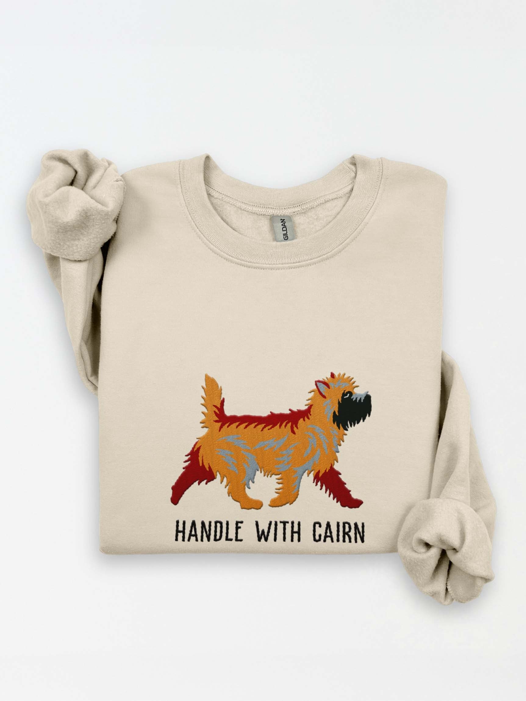 Handle with Cairn Sweatshirt (Embroidered) of a Cairn Terrier(Tan) product image (1)