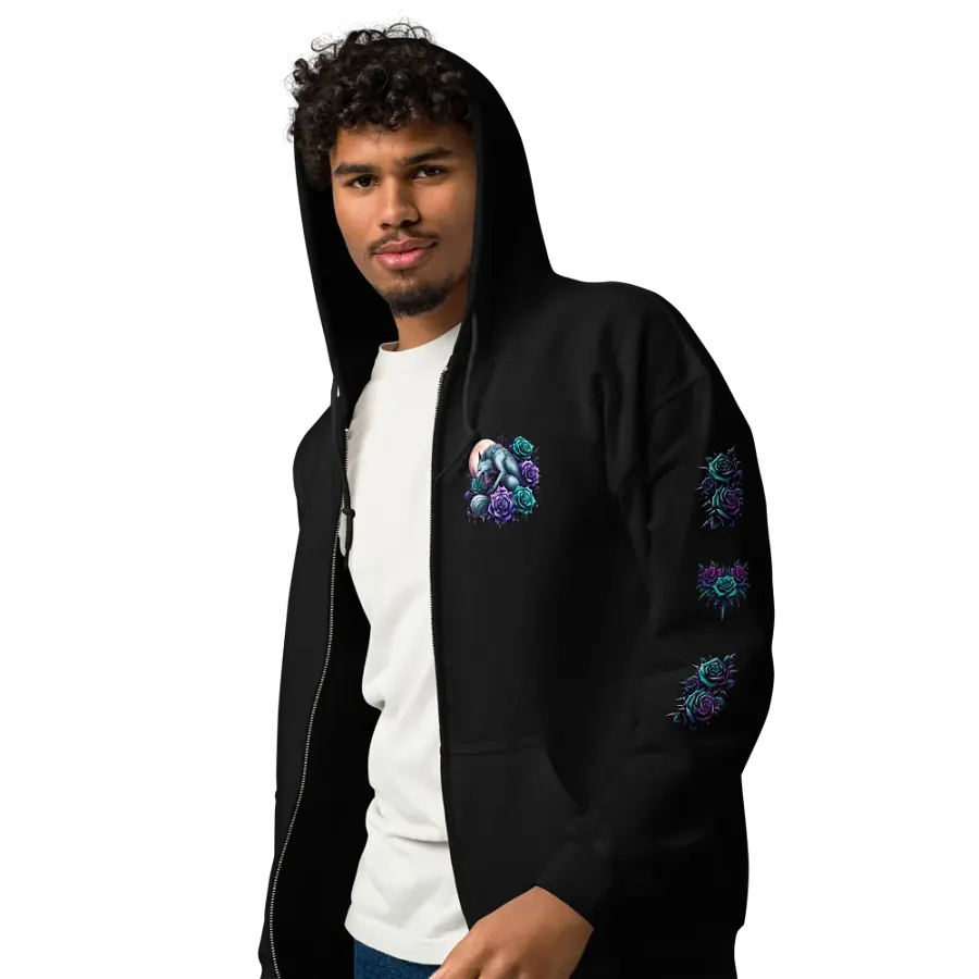 Mystical Wolf Protector Fantasy Zippered Hoodie product image (5)