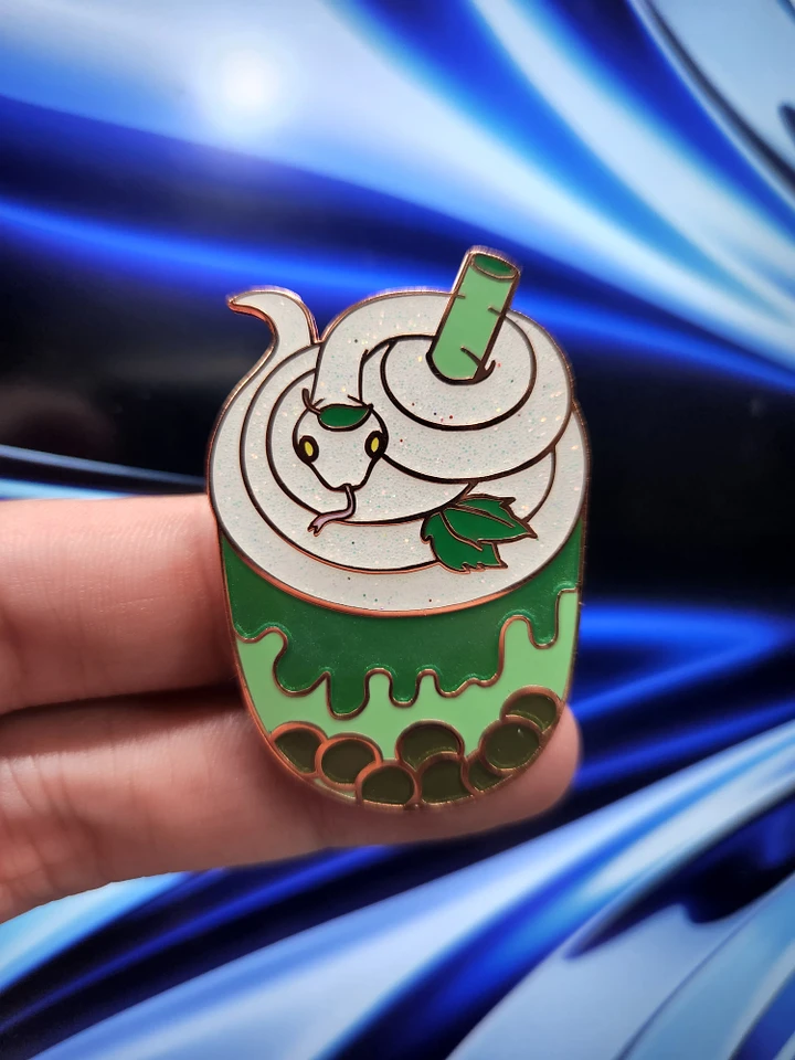 Enamel Pin - Zodiac Drinks - Matcha Snake Green Tea product image (1)