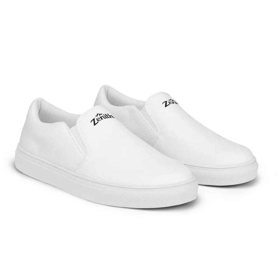 White Zenith Stealth Mode Men's Slip-On Canvas Shoes product image (10)