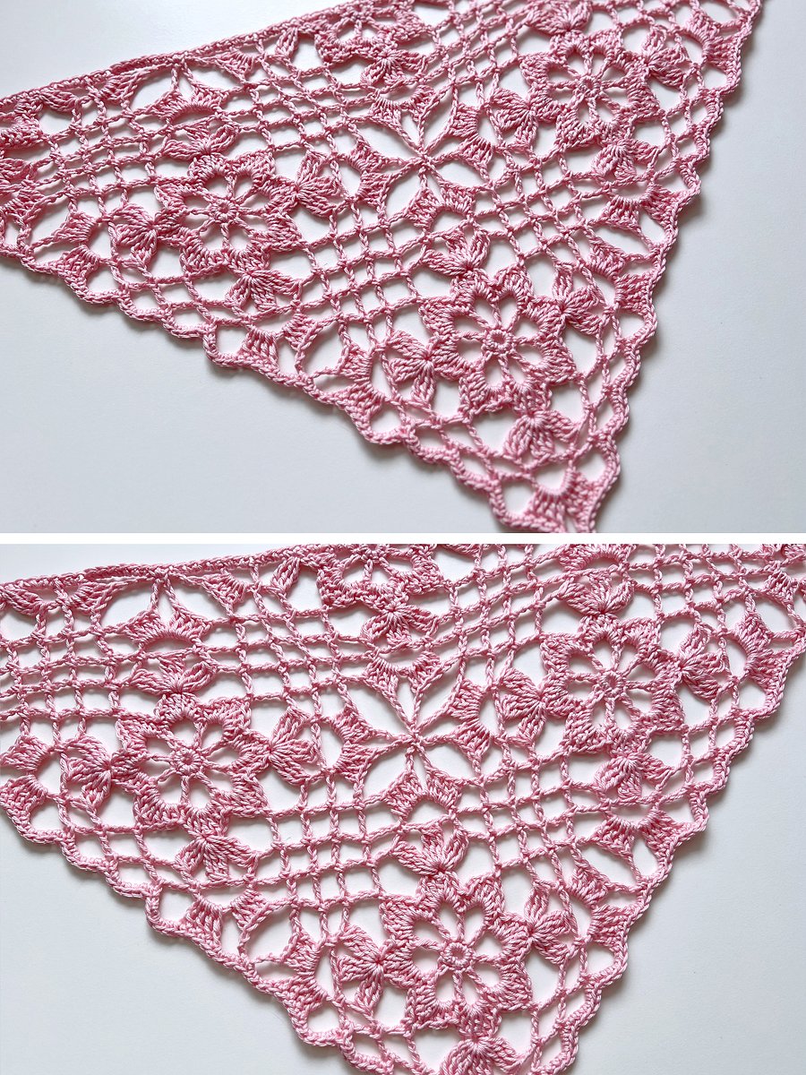Crochet Pattern: Lacy Bandana with Flower Squares V2 product image (2)
