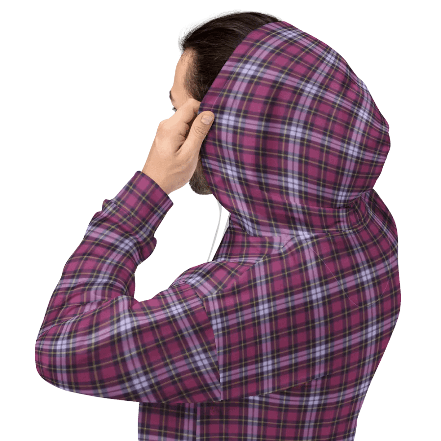 Bright Purple Plaid Hoodie product image (8)