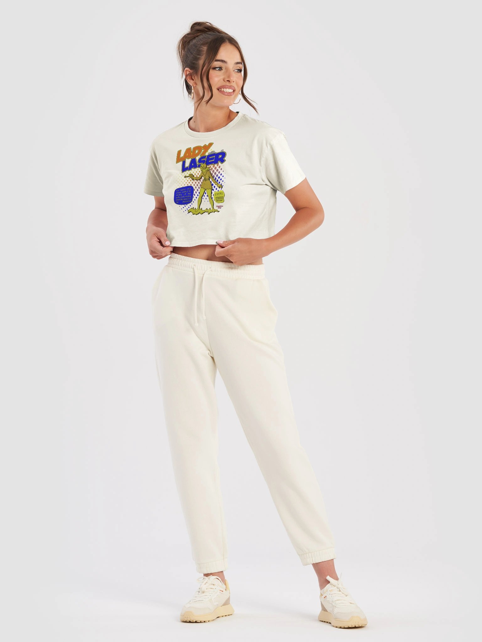 "Lady With A Laser" Retro Comic Crop Top product image (13)