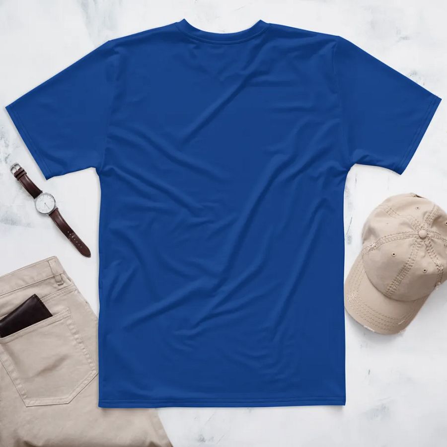 Plain Ocean Blue True Summer Men's Crewneck Polyester Heavyweight Premium T-Shirt by Treasure Pie product image (2)