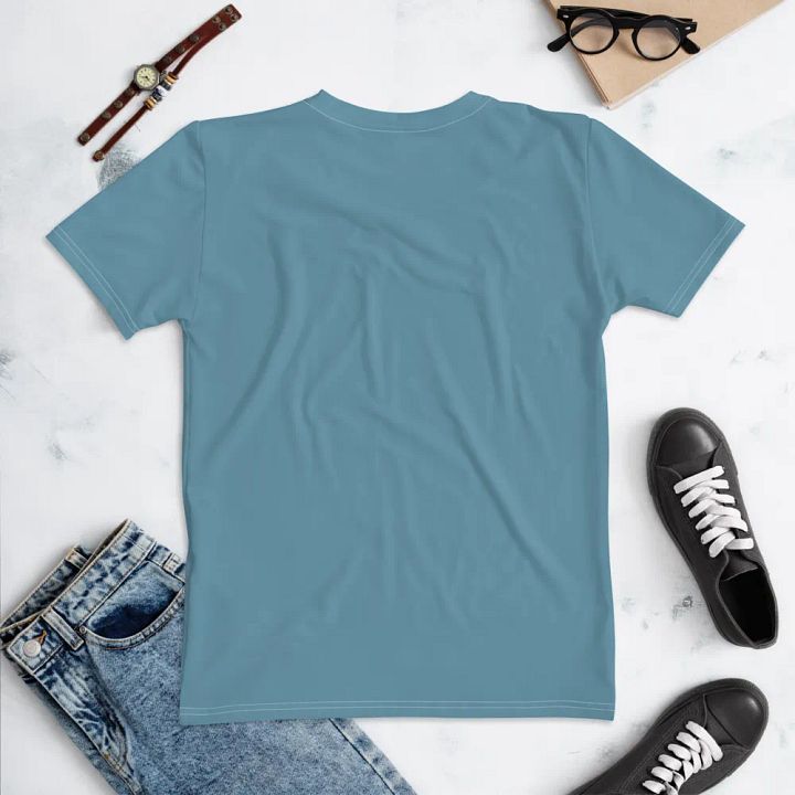 Plain Medium Light Blue Soft Summer Women's Crewneck Polyester Heavyweight Premium T-Shirt by Treasure Pie product image (2)