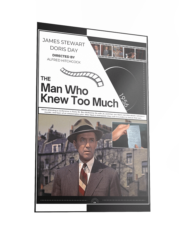The Man Who Knew Too Much with James Stewart and Doris Day 1956 | Movie Poster | 12x18 Wall Art product image (2)