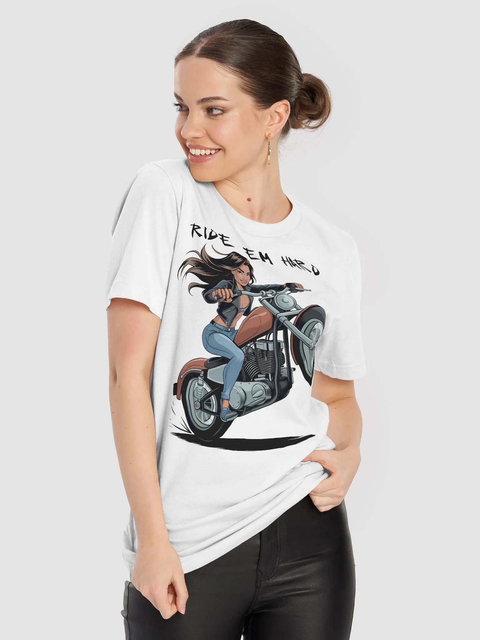 Ride Em Hard, Motorcycle Babe Unisex T-Shirt product image (47)