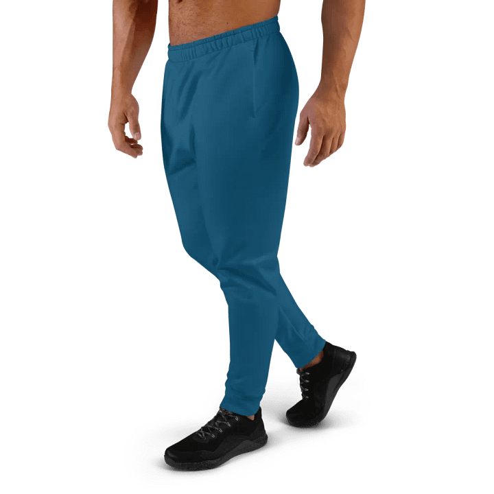 Plain Dark Blue True Summer Recycled Polyester Premium Men's Joggers by Treasure Pie product image (2)