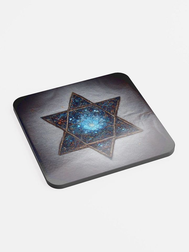Galactic Blue Star Cork Coaster product image (2)