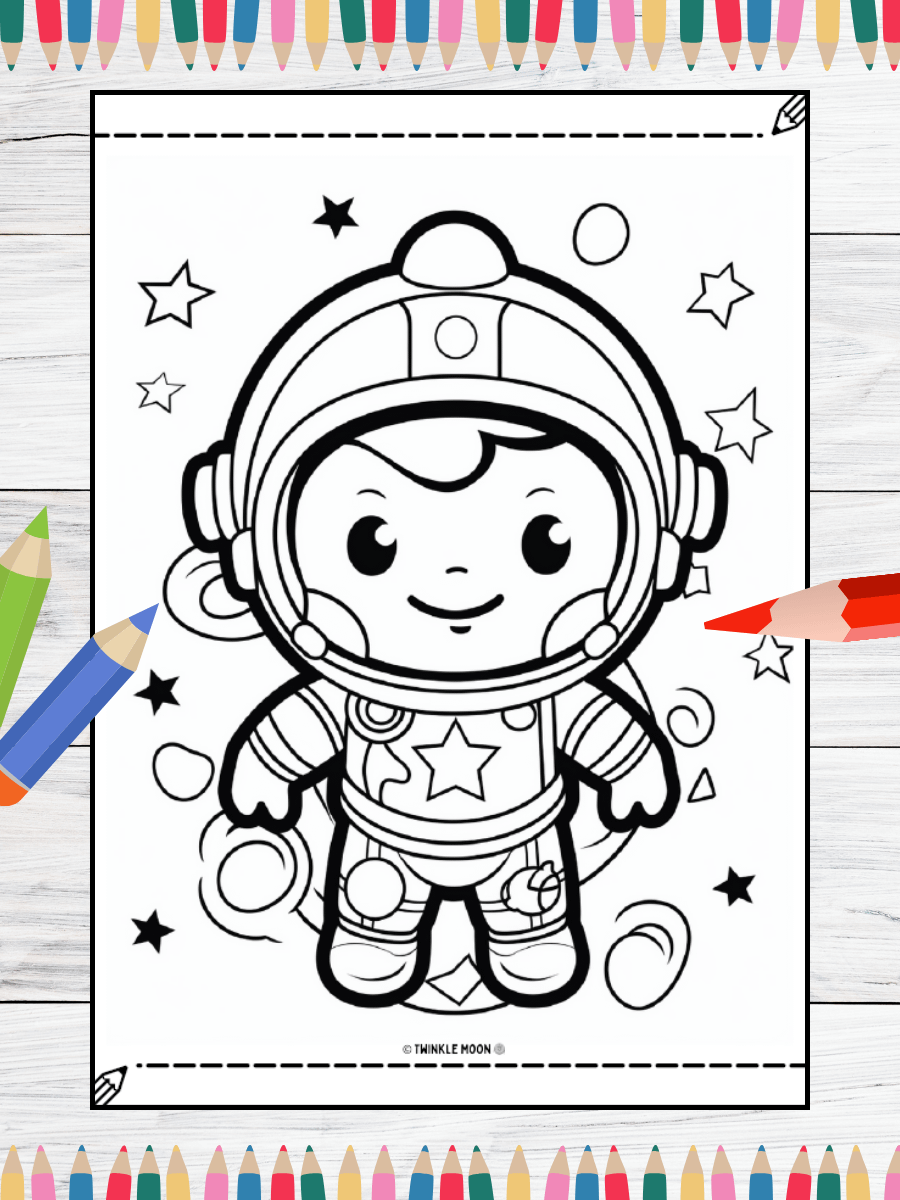 20 Cute Kawaii Space Coloring Pages#4 (PDF Coloring Pages) product image (5)