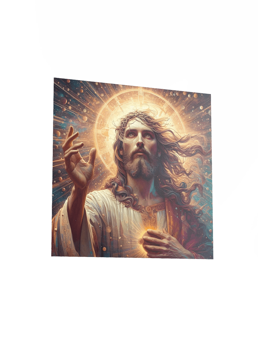 Jesus Christ Cosmic Radiance Wall Art | Epic Christ Art Canvas Print for Home & Sacred Spaces product image (3)