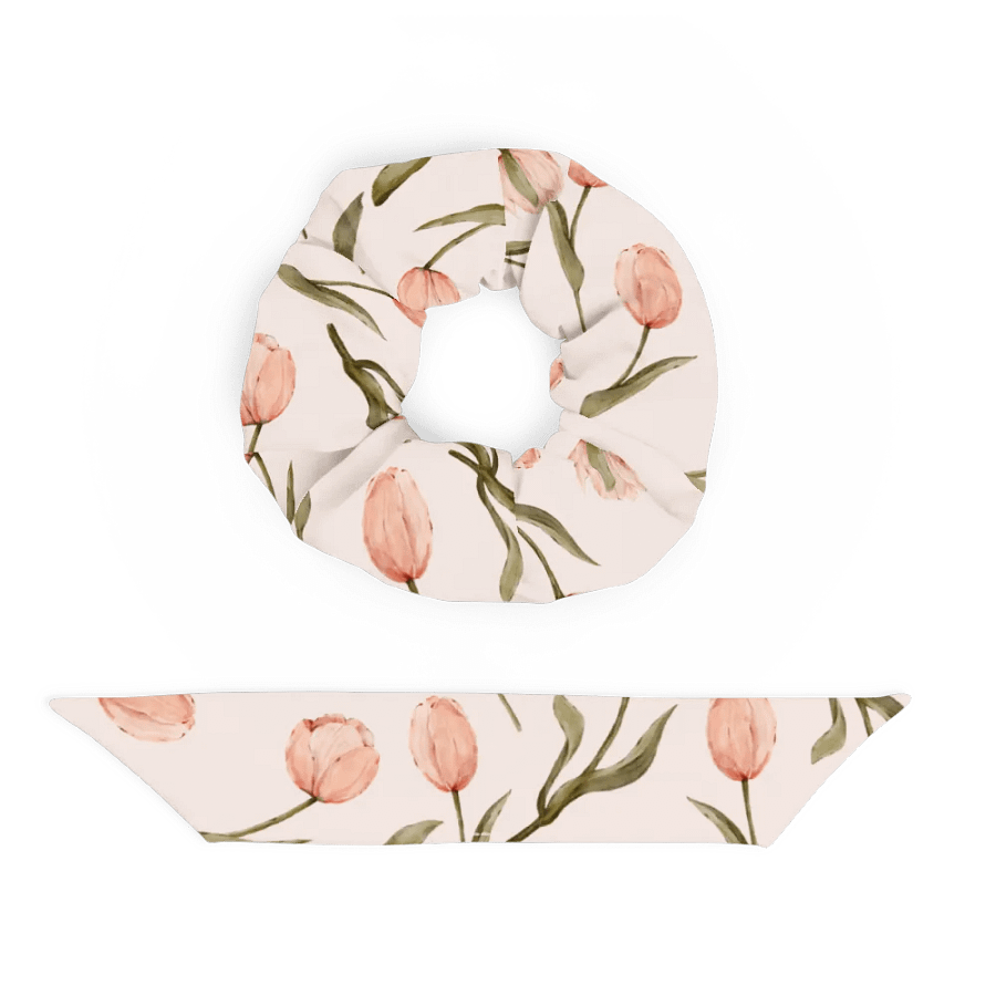 Scrunchie with pink tulips product image (5)