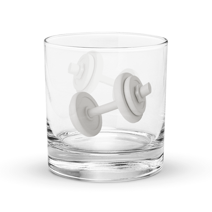 Iron Grip White Dumbbell on the Rocks Glass product image (1)