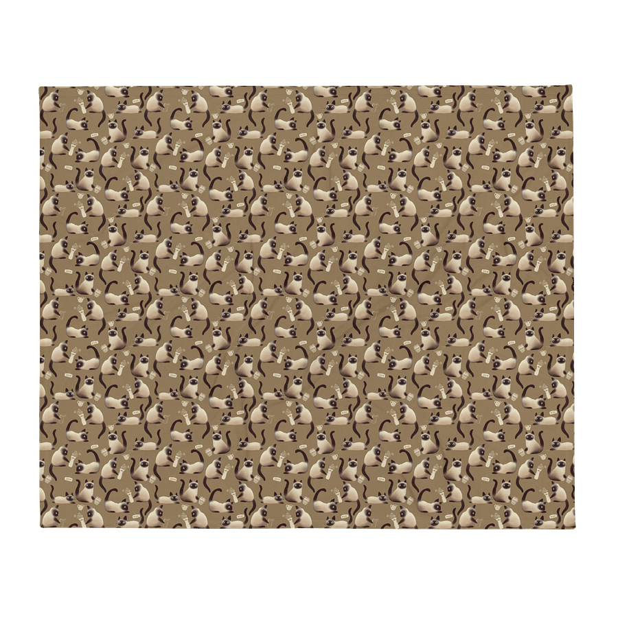 Bad Siamese Cats Knocking Stuff Over Throw Blanket, Brown product image (1)
