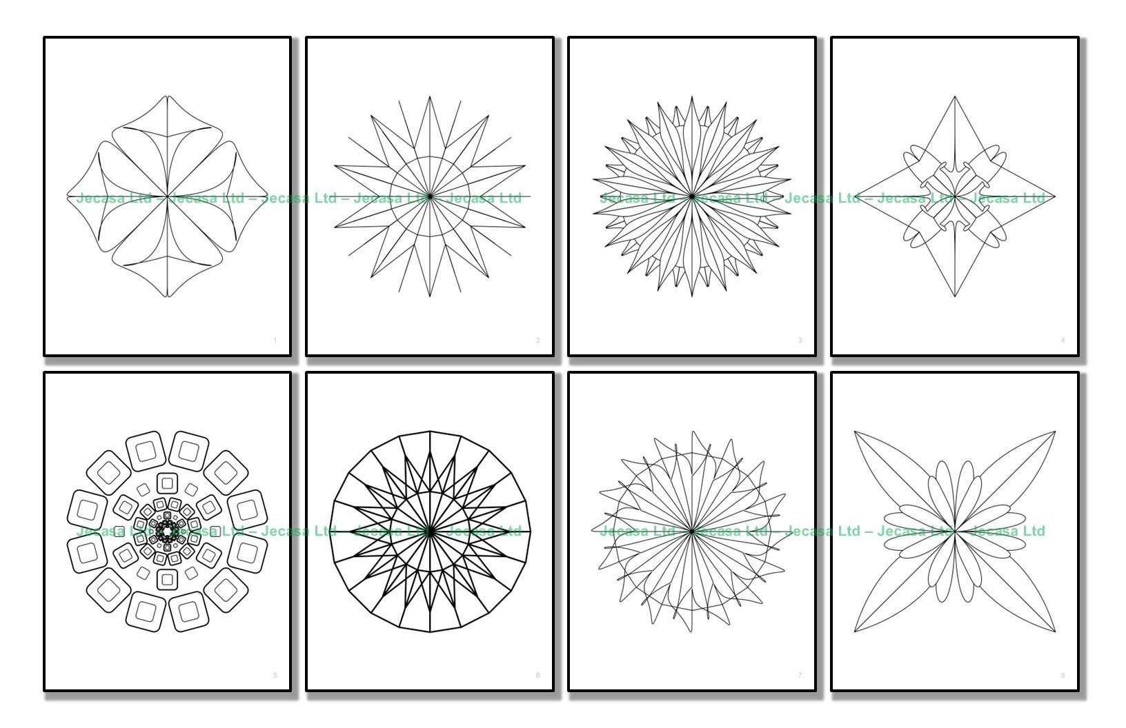 100 Geometric Mandala Coloring Pages | PDF | Digital File | Series GM2025 Vol. 7 product image (3)