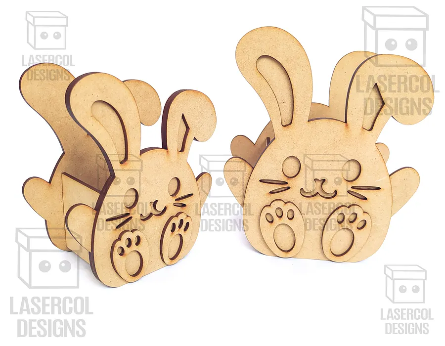 Easter Bunny Basket Set 3 (4 Styles, 2 Sizes) - Laser Cut Files product image (10)