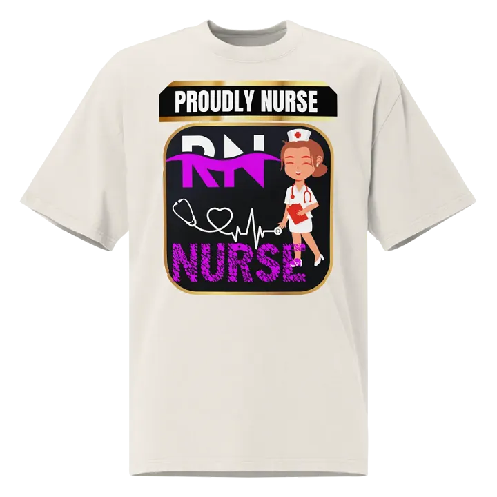 Proudly Nurse Oversized Faded T-Shirt product image (3)