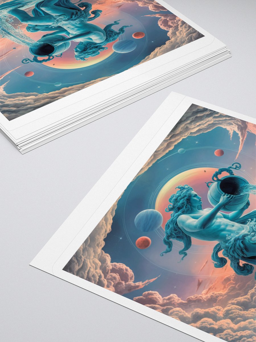 Aquarius Cosmic Vinyl Sticker - Unique Zodiac Art product image (12)