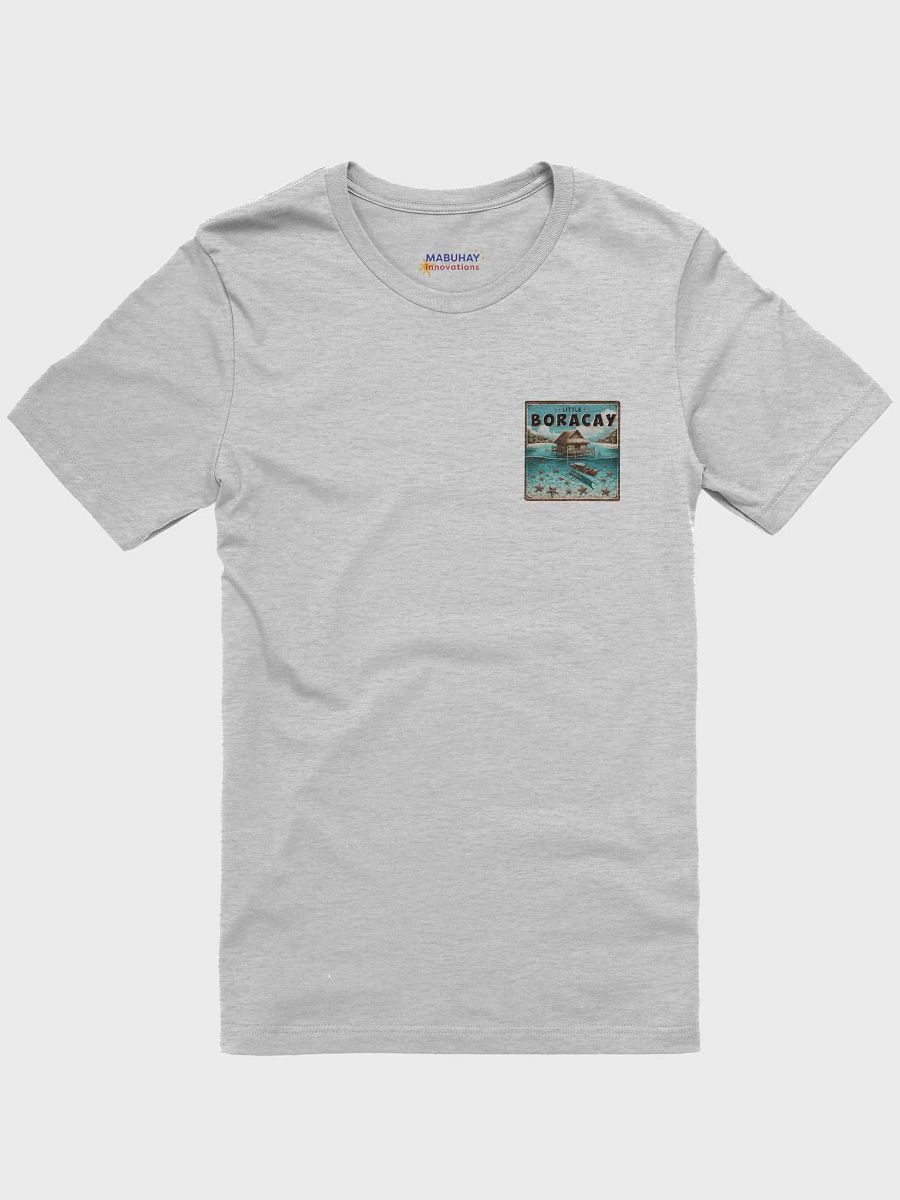 Little Boracay Tee, Logo Left Breast, Large Logo back, Floating Cottage Balsa and Filipino Boat Bangka with Starfish, Calatagan Batangas product image (3)