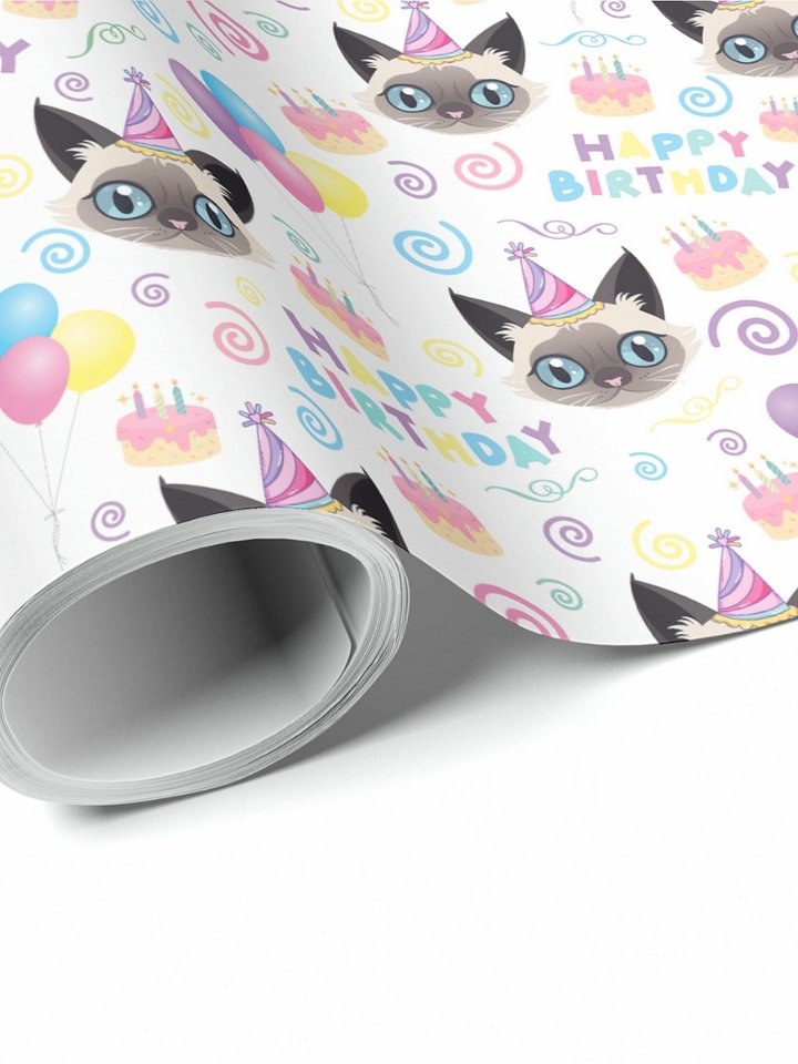 Siamese Cat Birthday Wrapping Paper product image (1)