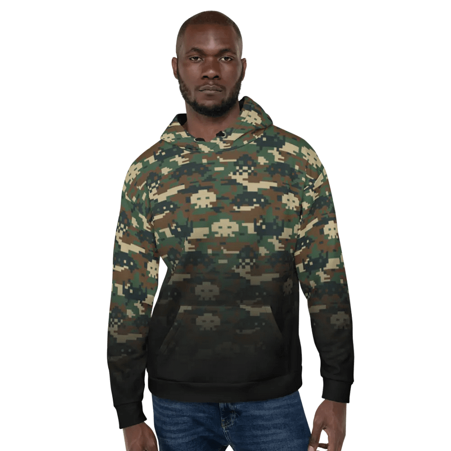 Space Invaders Camo Unisex Hoodie (Poison) product image (6)