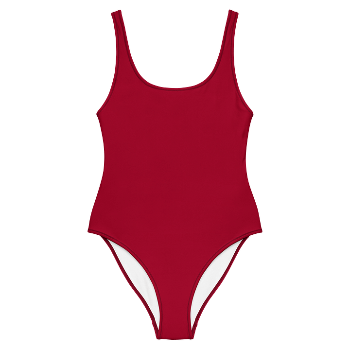 Cherry Red Solid Color Retro Inspired Women's One Piece Swimsuit product image (1)