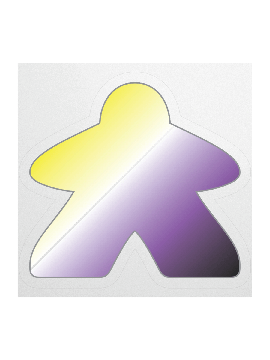 Non-binary Pride Gradient Meeple Sticker product image (3)