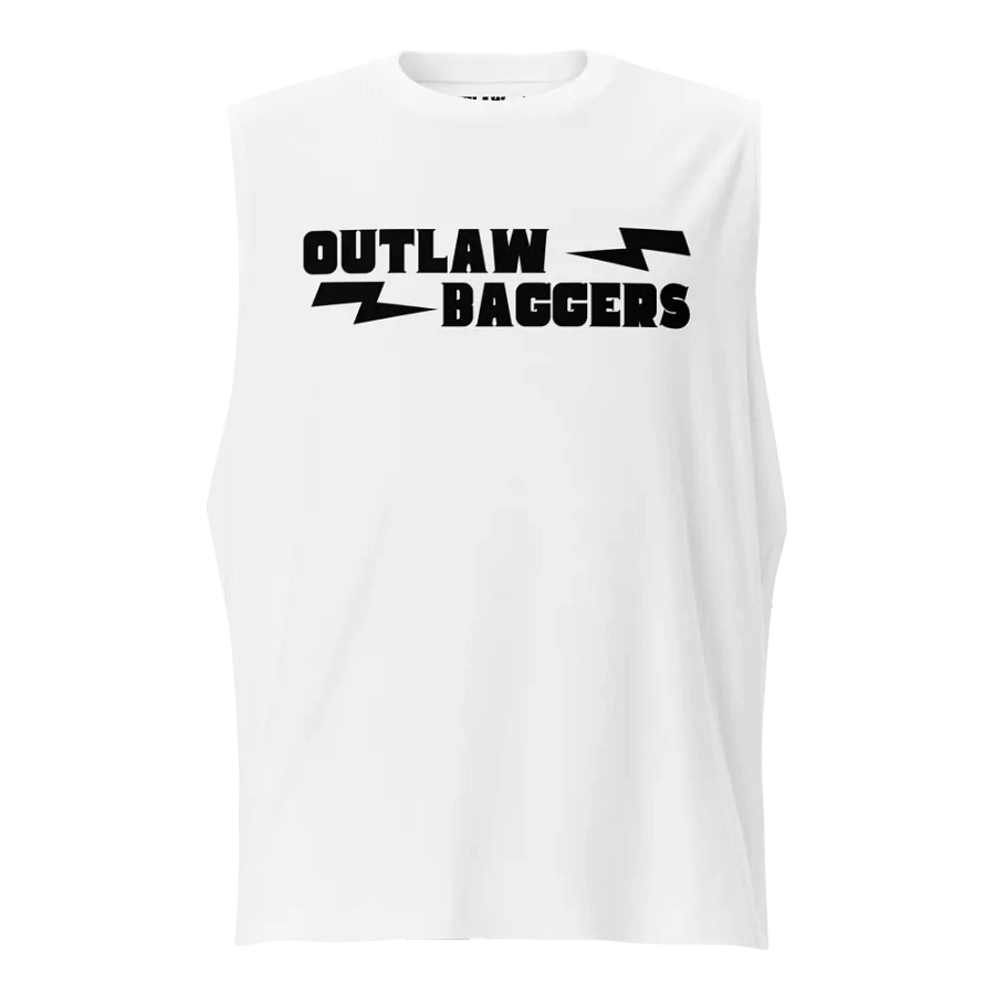 Outlaw Baggers Classic White Muscle Shirt product image (1)