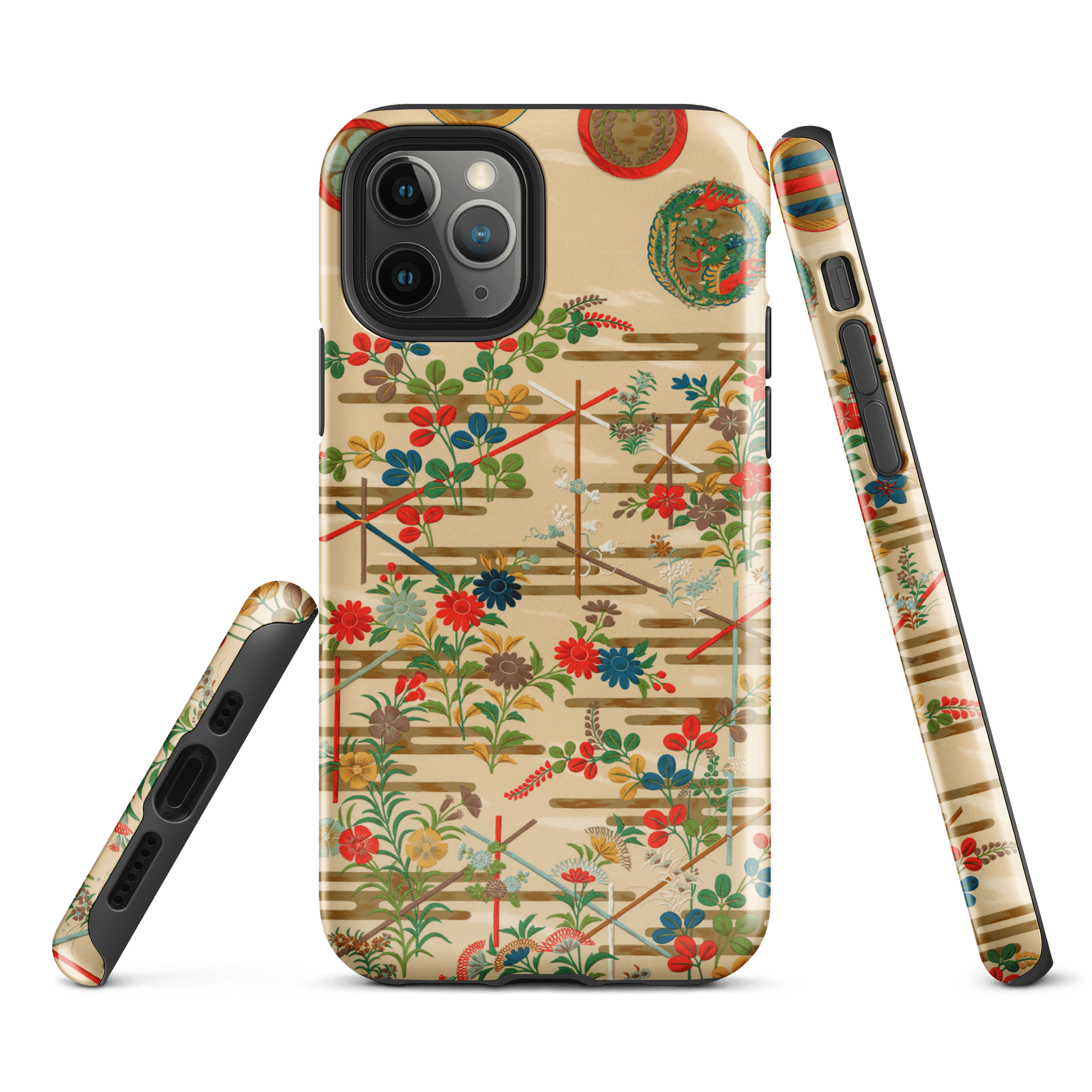 Vintage Japanese Flower Pattern Tough iPhone® Case product image (3)
