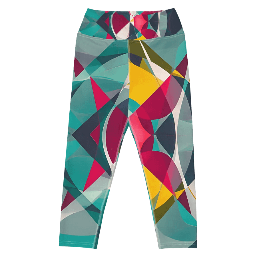 Abstract Lithographic Pattern Design Yoga Capri Legging - V9 product image (4)