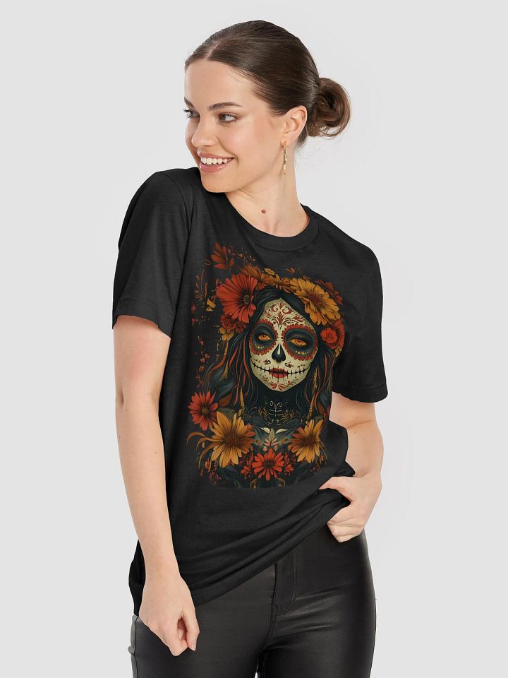 Dia De Los Muertos, Day of the Dead Floral Skull T-Shirt product image (1)
