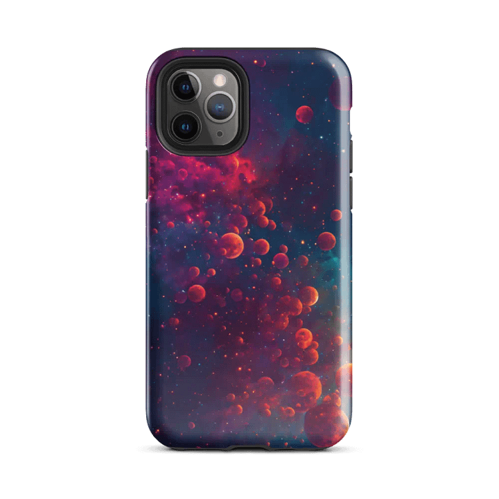 Tough Phone Case for iPhone® - Magenta and Blue Galaxy Sci-Fi Design product image (2)
