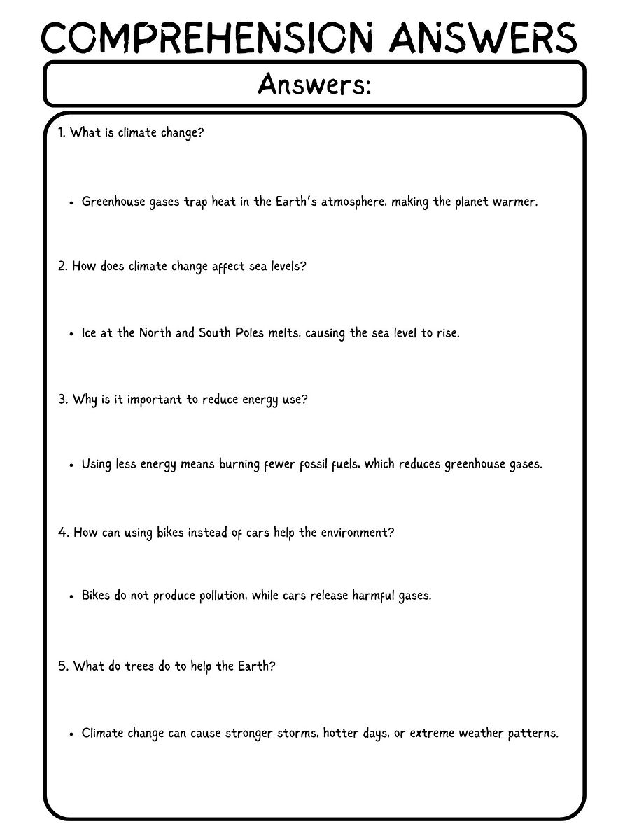 Climate Change Reading Comprehension for 4th-6th product image (4)