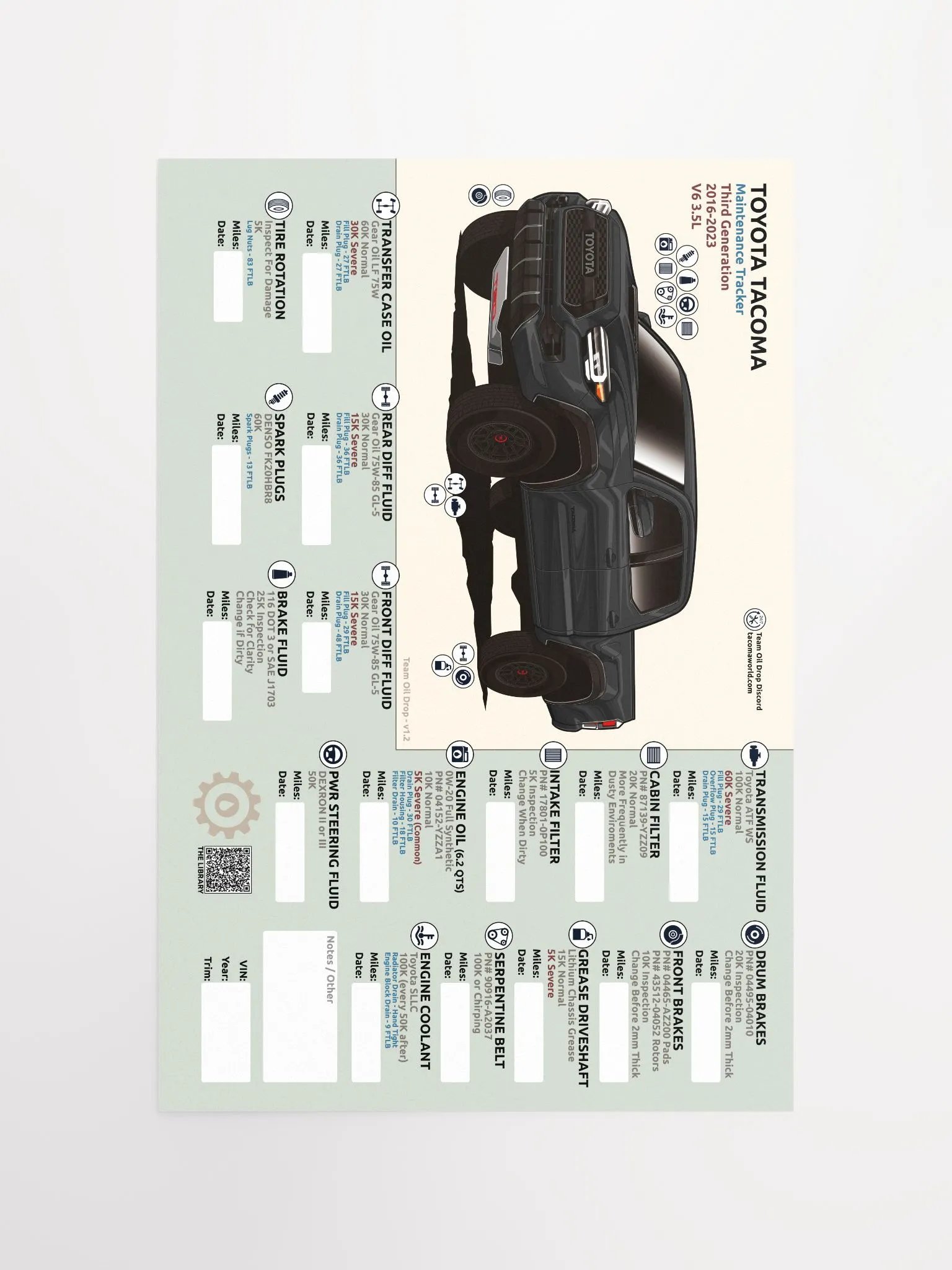 3RD GEN MAINTENANCE TRACKER V1.2 - Black product image (5)