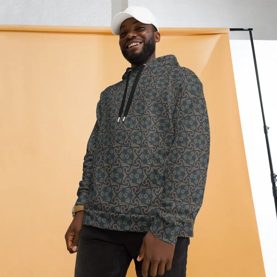 Groovy Grove Geometric Allover Print Hoodie for Men and Women product image (3)
