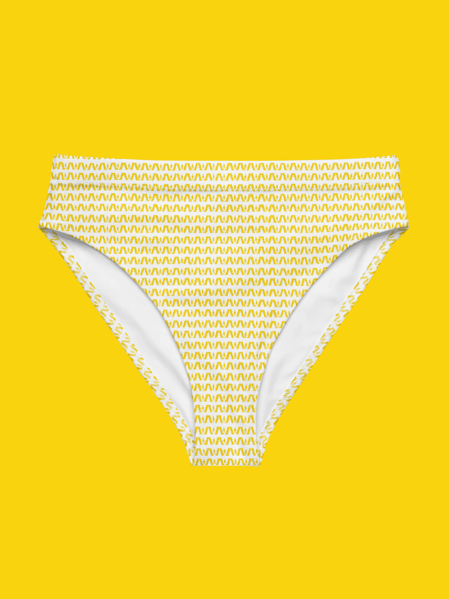All-Over Print Recycled High Waisted Bikini Bottom, White | WIL Style product image (5)
