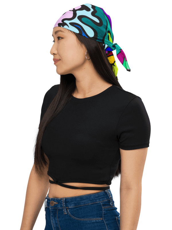 Vibrant Mosaic All-Over Bandana - Wave at Sunset product image (9)