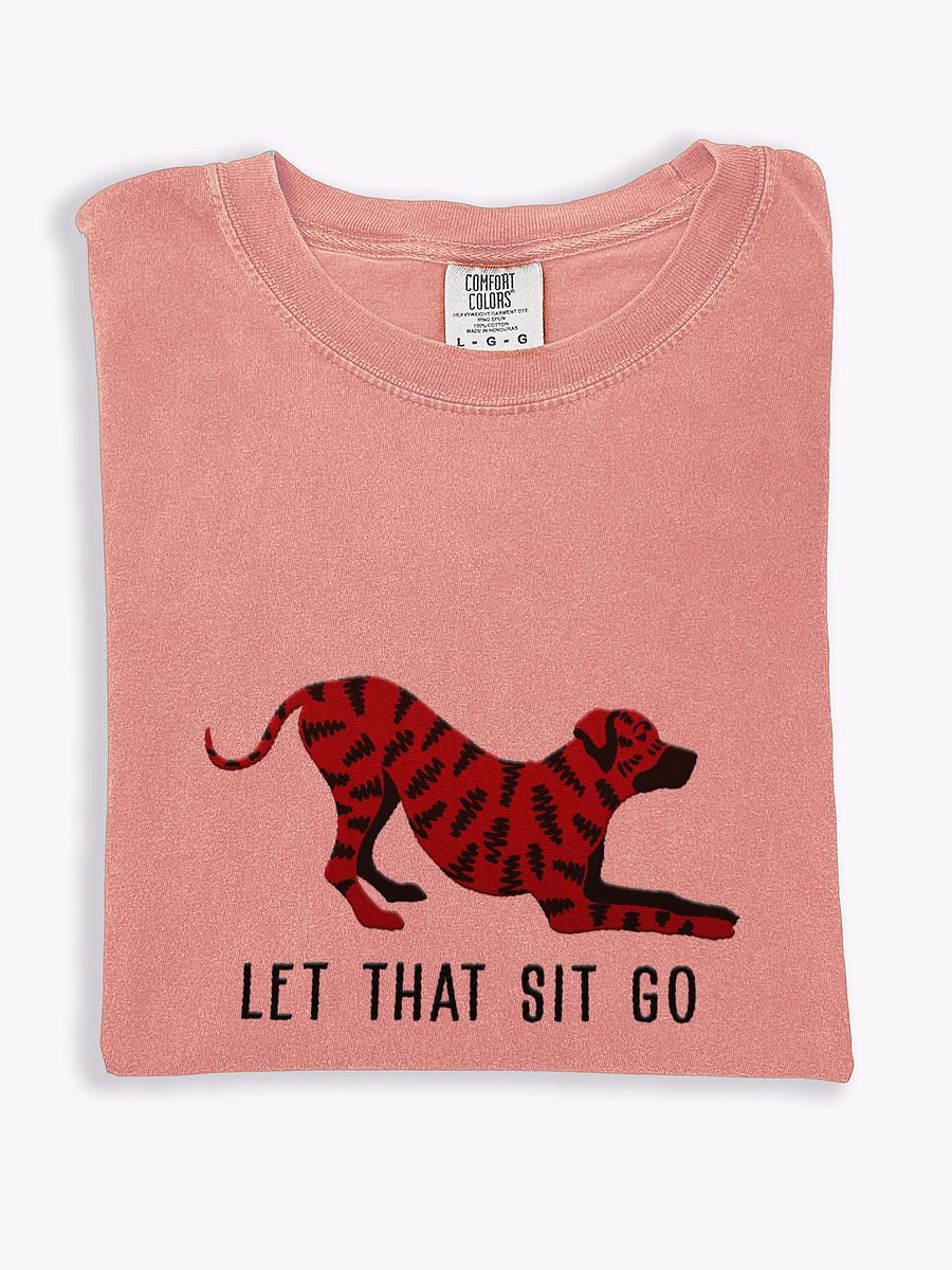Let That Sit Go T-Shirt(Embroidered) of a Rhodesian Ridgeback(Brindle) product image (1)