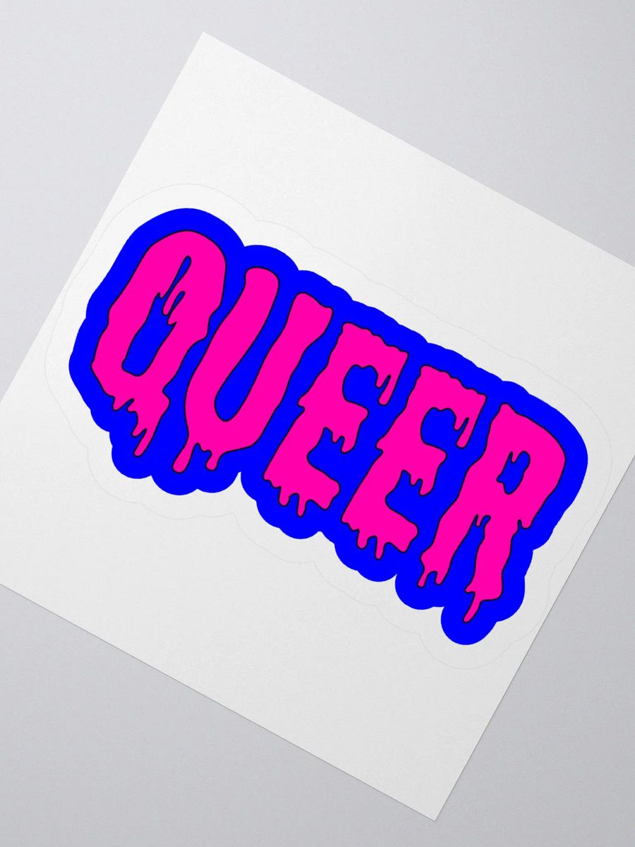 Creepy Queer Sticker, Cotton Candy Color Blue Hot Pink Pride Art product image (2)