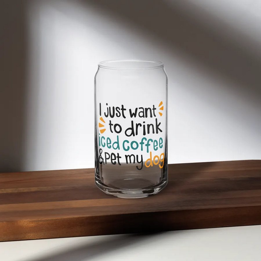 Iced Coffee & Dog - Can-Shaped Glass product image (5)