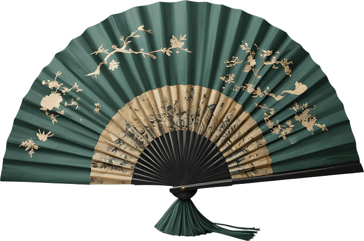 Chinese Art – Fan for Lunar New Year and Lantern Festival Decor PNG product image (1)
