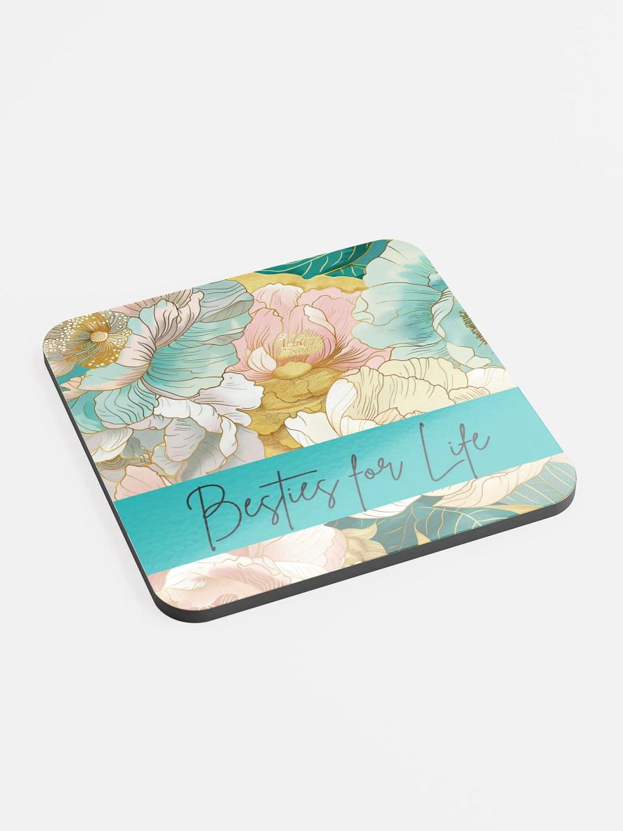 Floral Besties For Life Cork Coaster product image (3)