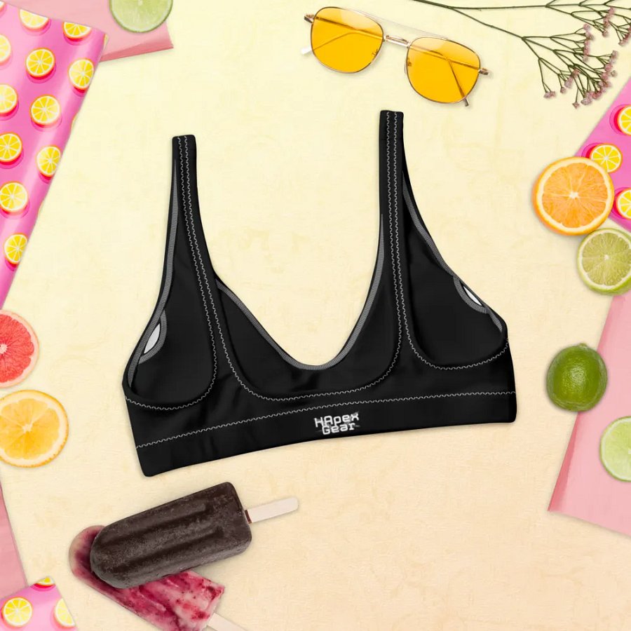 White HApex Gear White Logo Cancer Awareness Orange Ribbon. Black Recycled Padded Bikini Top product image (11)