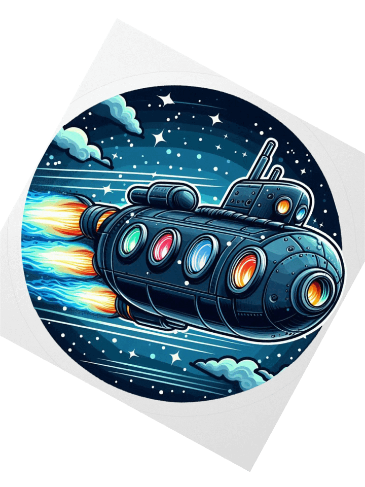 RamJet's Submarine Rocket Logo #2 Sticker product image (4)