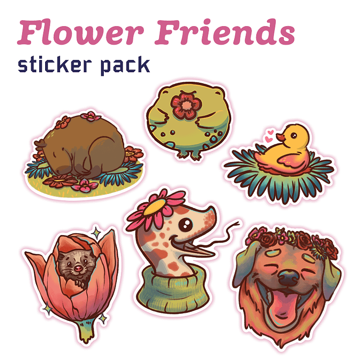 sticker pack : flower friends product image (1)