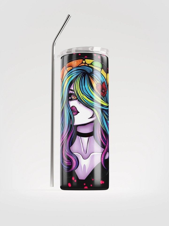 Vibrant Stained Glass Woman Stainless Steel Tumbler product image (1)