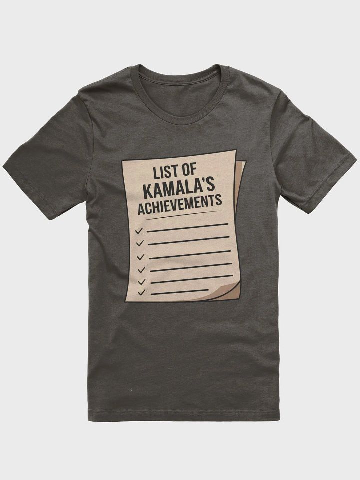 List of Kamala's Achievements blank Unisex t-shirt, product image (7)