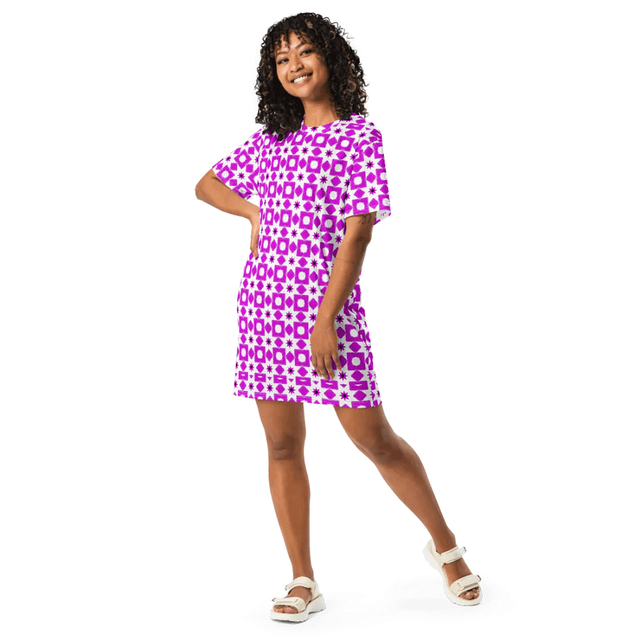 Abstract Bright Fun Design T Shirt Dress product image (10)