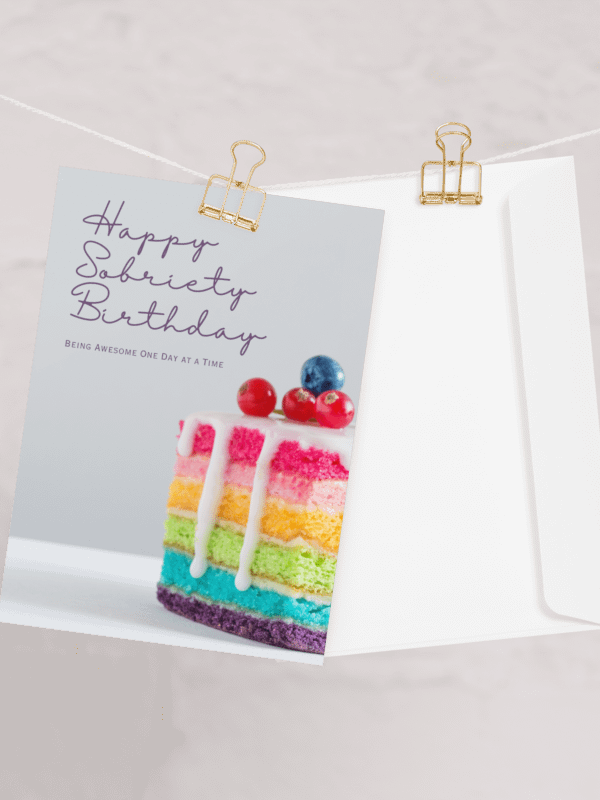 Rainbow Cake Sobriety Celebration Card product image (8)