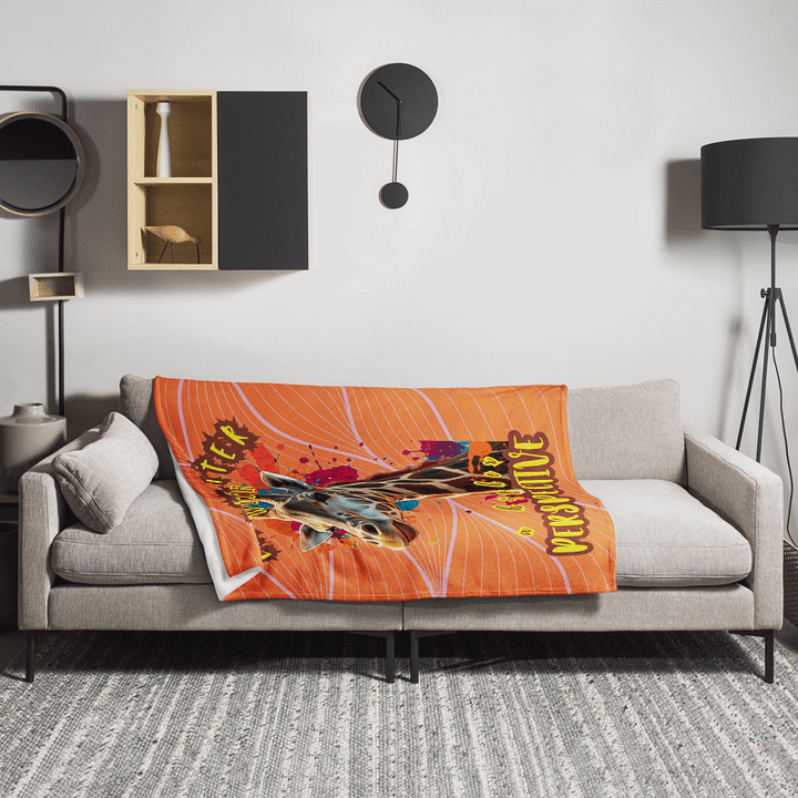 THROW BLANKET - GIRAFFE - LIFES BETTER WITH A HIGHER PERSPECTIVE product image (2)